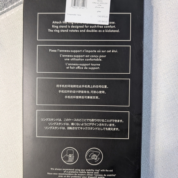 kate spade Glitter Pink iPhone 14 Case with Ring Holder - Picture 3 of 4